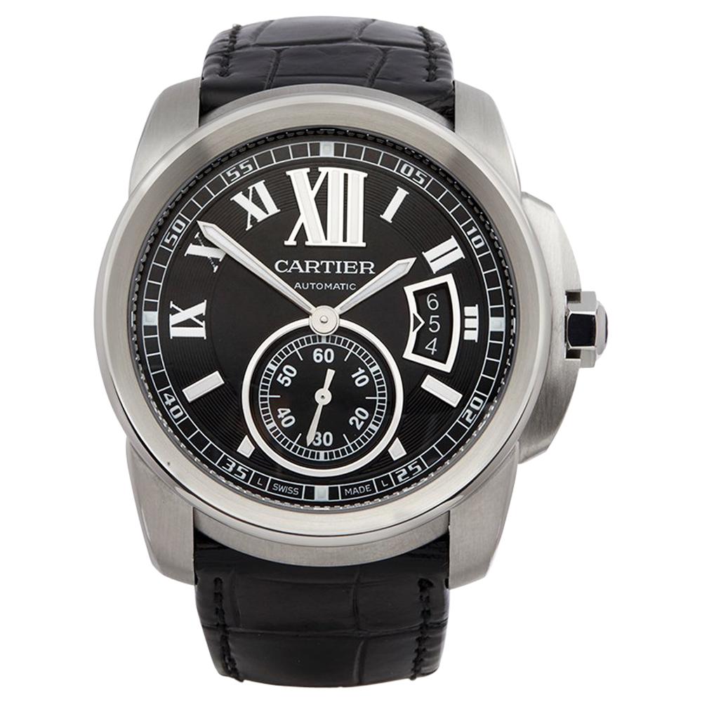 2010s Cartier Calibre Stainless Steel 3389 Wristwatch