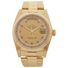 1984 Rolex Day-Date Yellow Gold 18038 Wristwatch