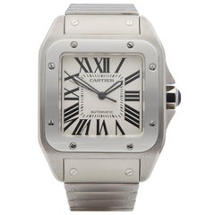 2008 Cartier Santos 100 Stainless Steel 2858 Wristwatch