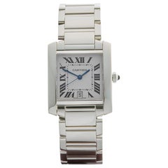 2010s Cartier Tank Francaise White Gold 2366 or W50011S3 Wristwatch