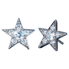 Robert Vogelsang 0.94 Carat Diamond Platinum Star Stud Earrings
