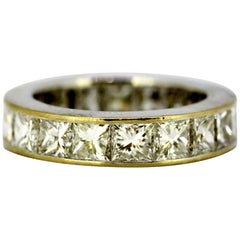 Vintage Unisex Platinum Ring with Diamonds, 1970s