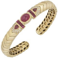 David Morris Diamond and Ruby Cuff Bangle