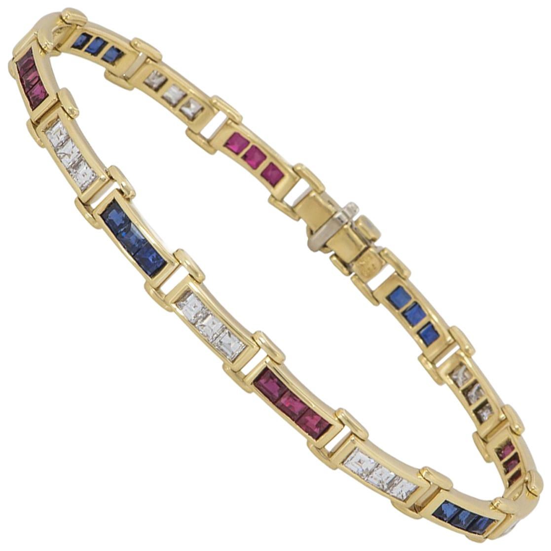 Mappin & Webb Diamond and Multi-Gem Bracelet