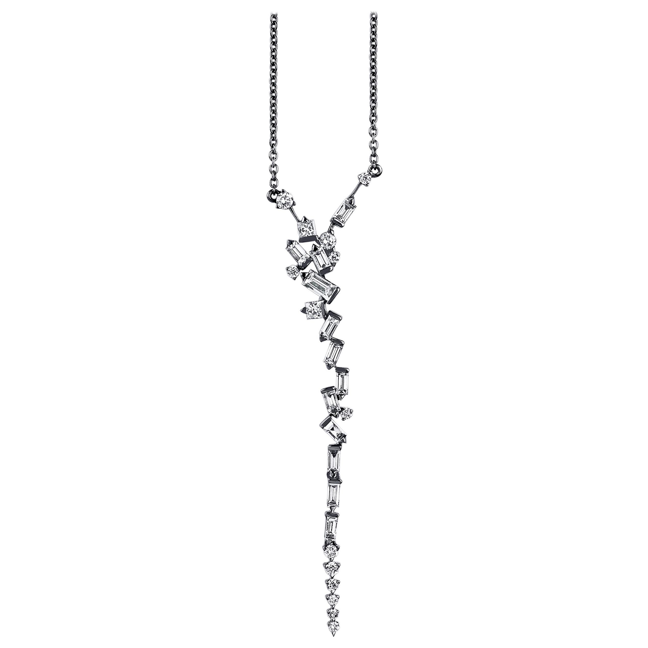 Cosmic Diamond Long Drop Necklace For Sale