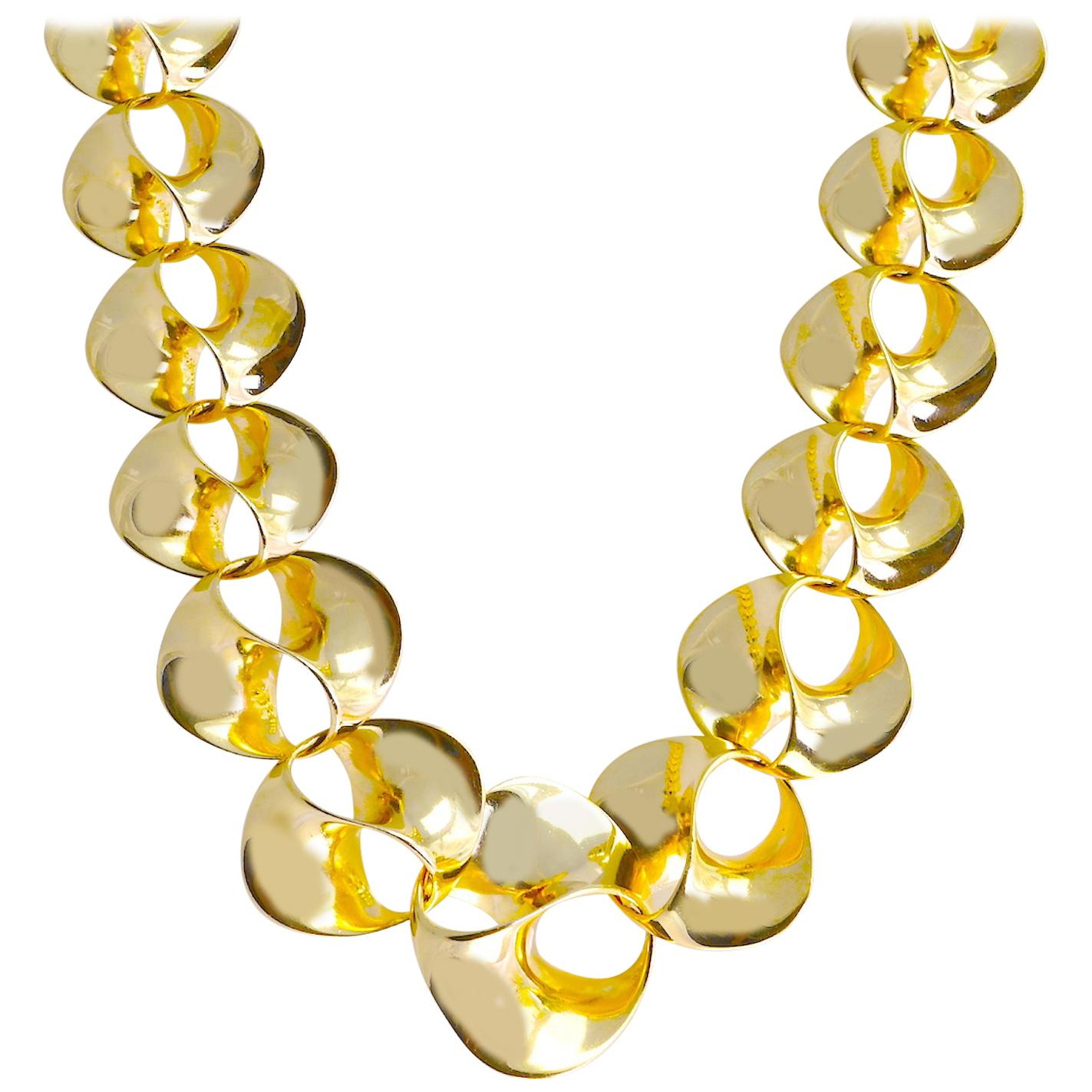 Swirl Necklace Yellow Gold 14 Karat 50.40 Grams