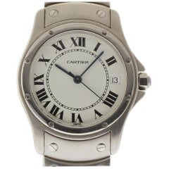 Cartier Santos Ronde 1920 Stainless Steel White Automatic 2 Year Warranty #355