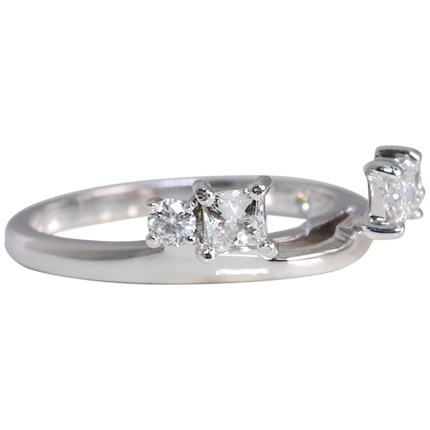 Leo Diamond .50 Carat Diamond 14 Karat White Gold Bridal Wrap Ring
