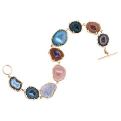 Karolin Bracelet Agate Geode in 18 Karat Rose Gold