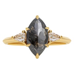 Rachel Boston 18ct Yellow Gold and Marquise Rose Cut Imperfect Diamond Ring