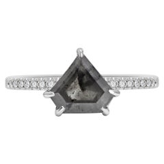 Rachel Boston 18ct White Gold Shield Cut Imperfect Diamond Ring