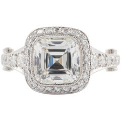 Tiffany & Co. GIA Certified 2.75 Carat Cushion Cut I VVS2 Engagement Ring