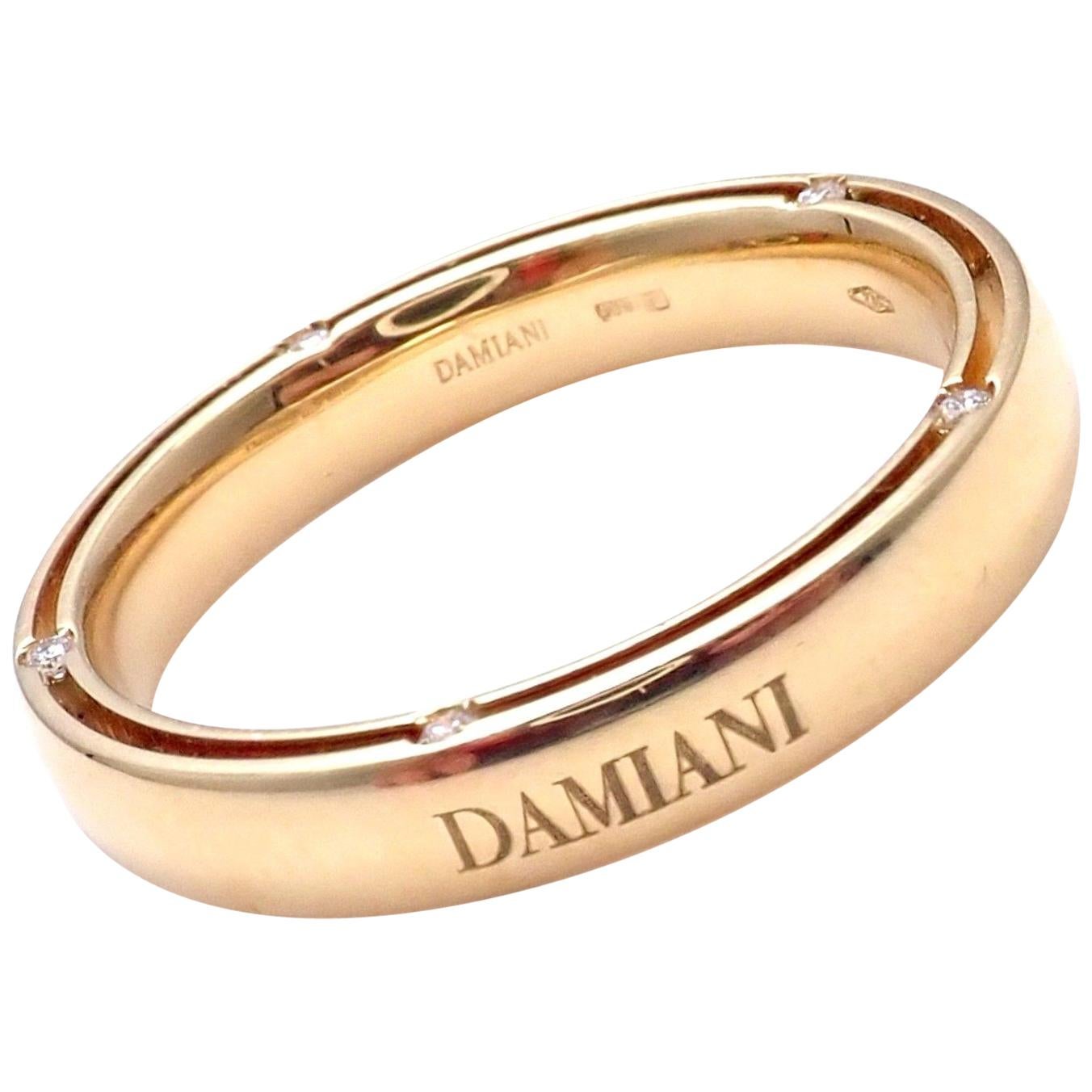 Damiani and Brad Pitt 10 Diamond Yellow Gold Band Ring