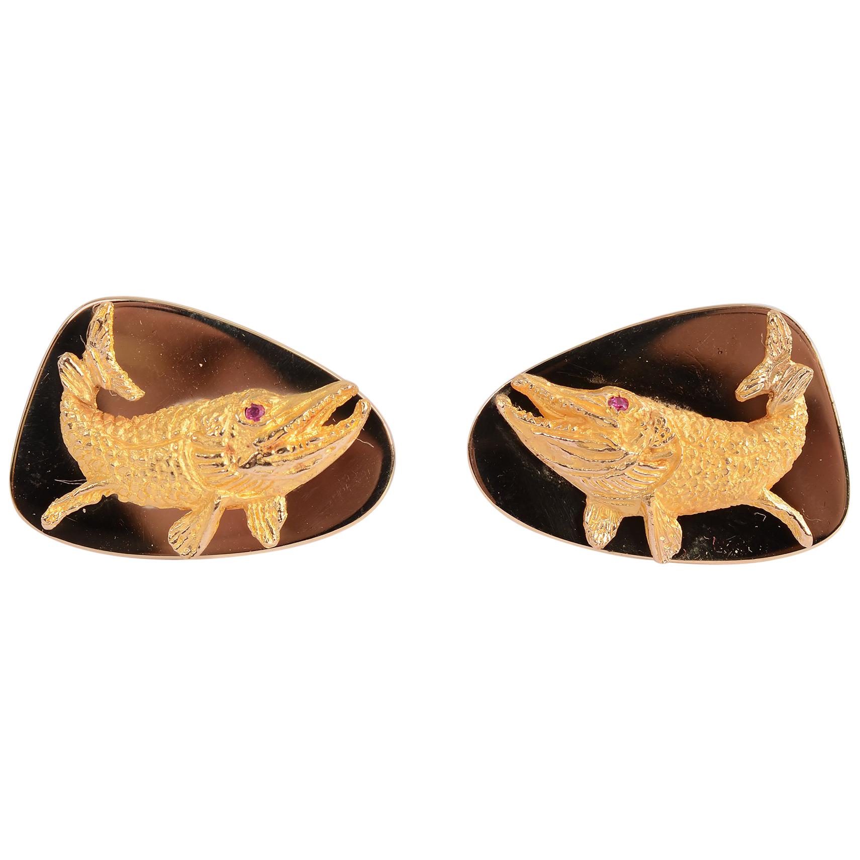 Tiffany & Co. Gold Whale Cufflinks For Sale