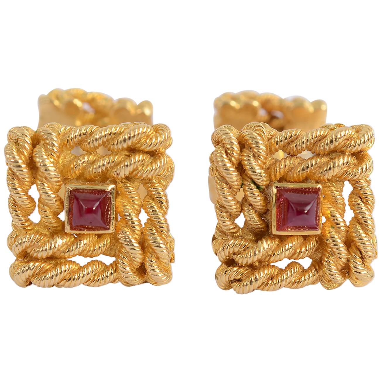 Van Cleef & Arpels Ruby Gold Cufflinks