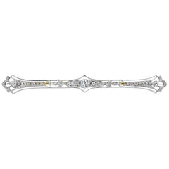 0.85 Carats Total Vintage Old European Cut Diamond Panel Brooch