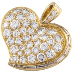 Bvlgari Pendentif en forme de cœur en or jaune 20 carats avec diamants