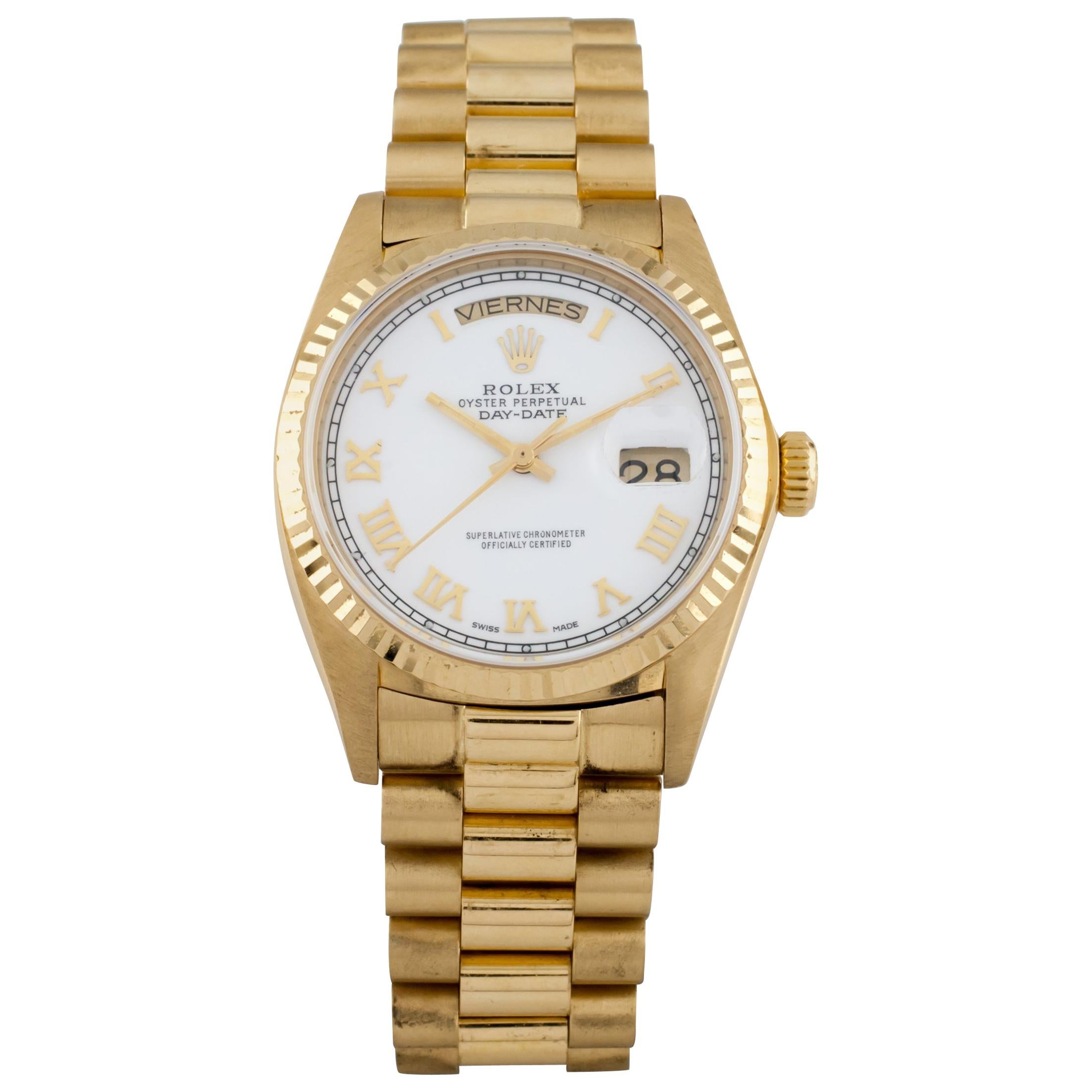 Rolex Men's President Day-Date Automatic 18 Karat Yellow Gold Watch