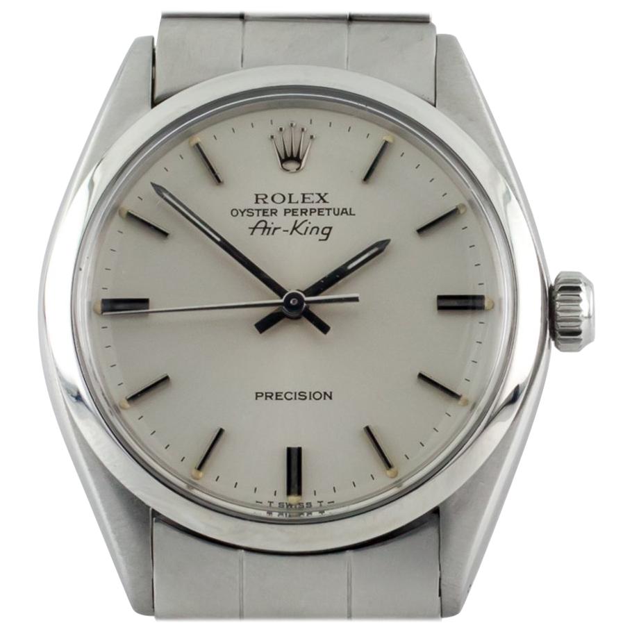 Rolex Montre automatique Air King Oyster Perpetual SS pour hommes 5500 1979