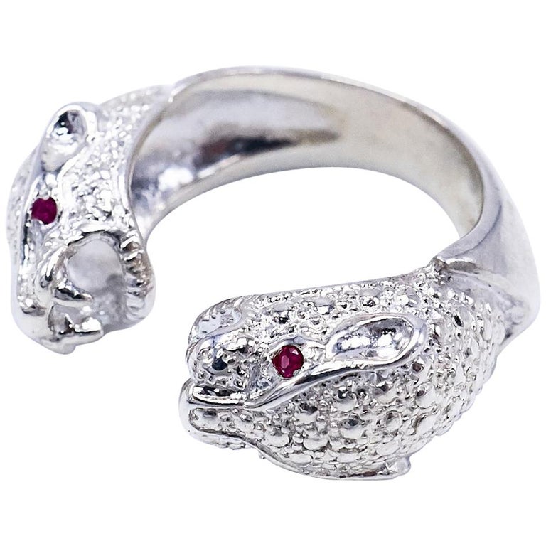 Jaguar Ring Animal Ruby Sterling Silver Cocktail Ring J Dauphin For ...
