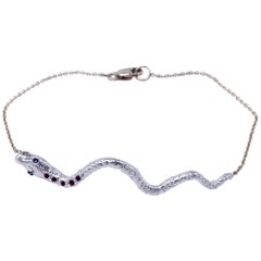  Ruby Tanzanite Snake Gold Silver Chain Bracelet  J Dauphin