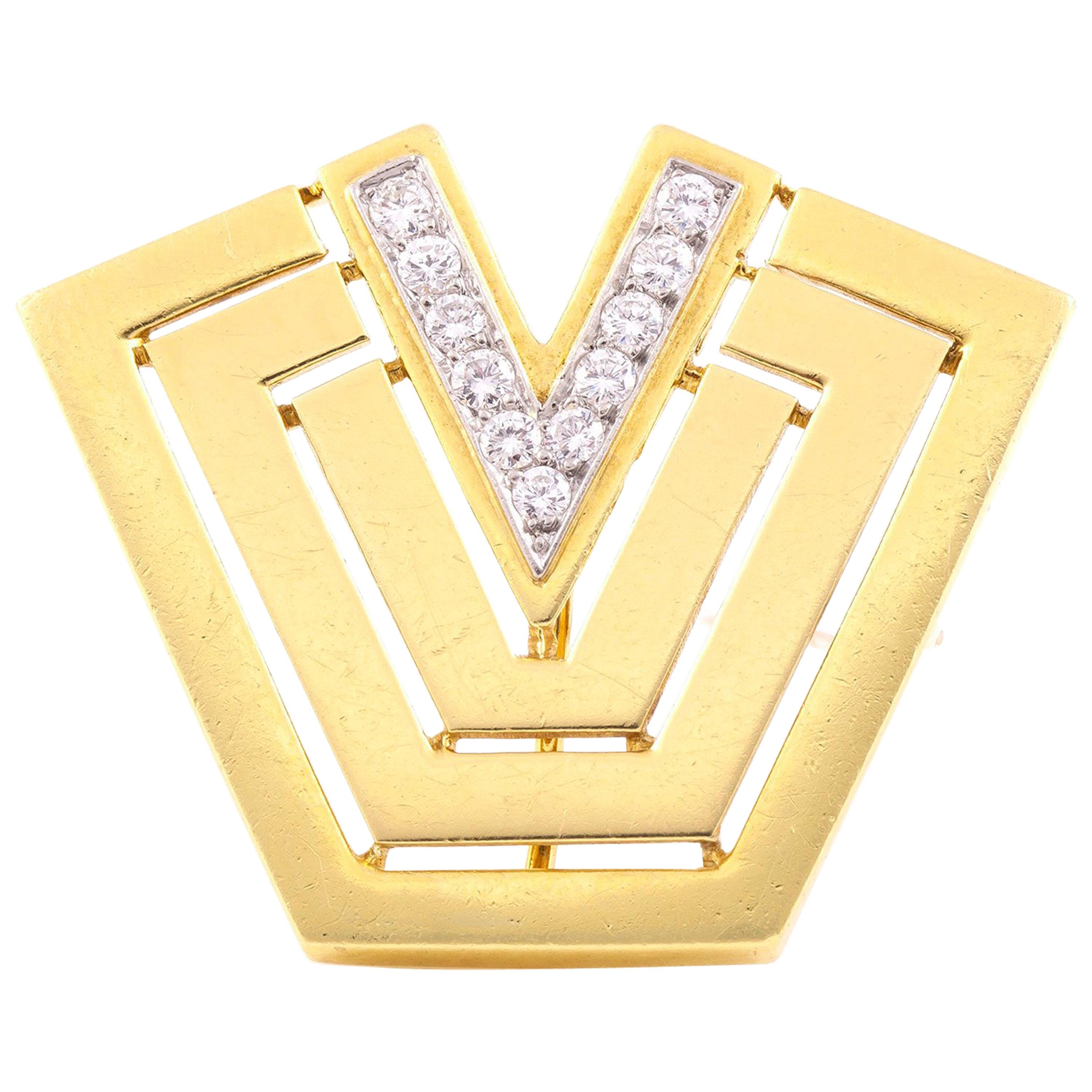 Cartier Gold Diamond Pin