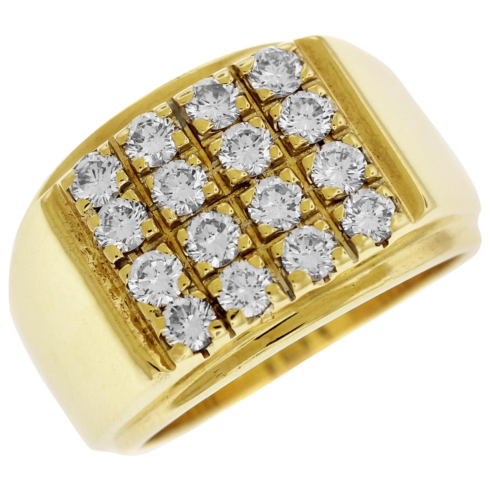 Yellow Gold and Diamond Men's Ring