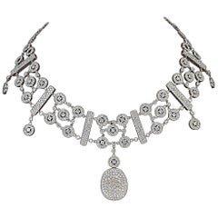 25 Carat VS E Quality Diamond 18 Karat Gold Necklace Bridal Estate