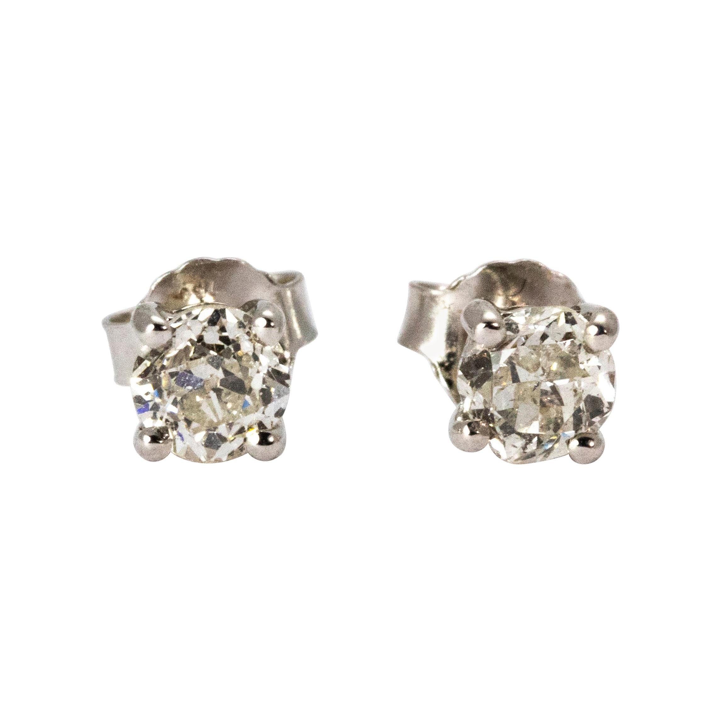Art Deco Diamond Stud Earrings