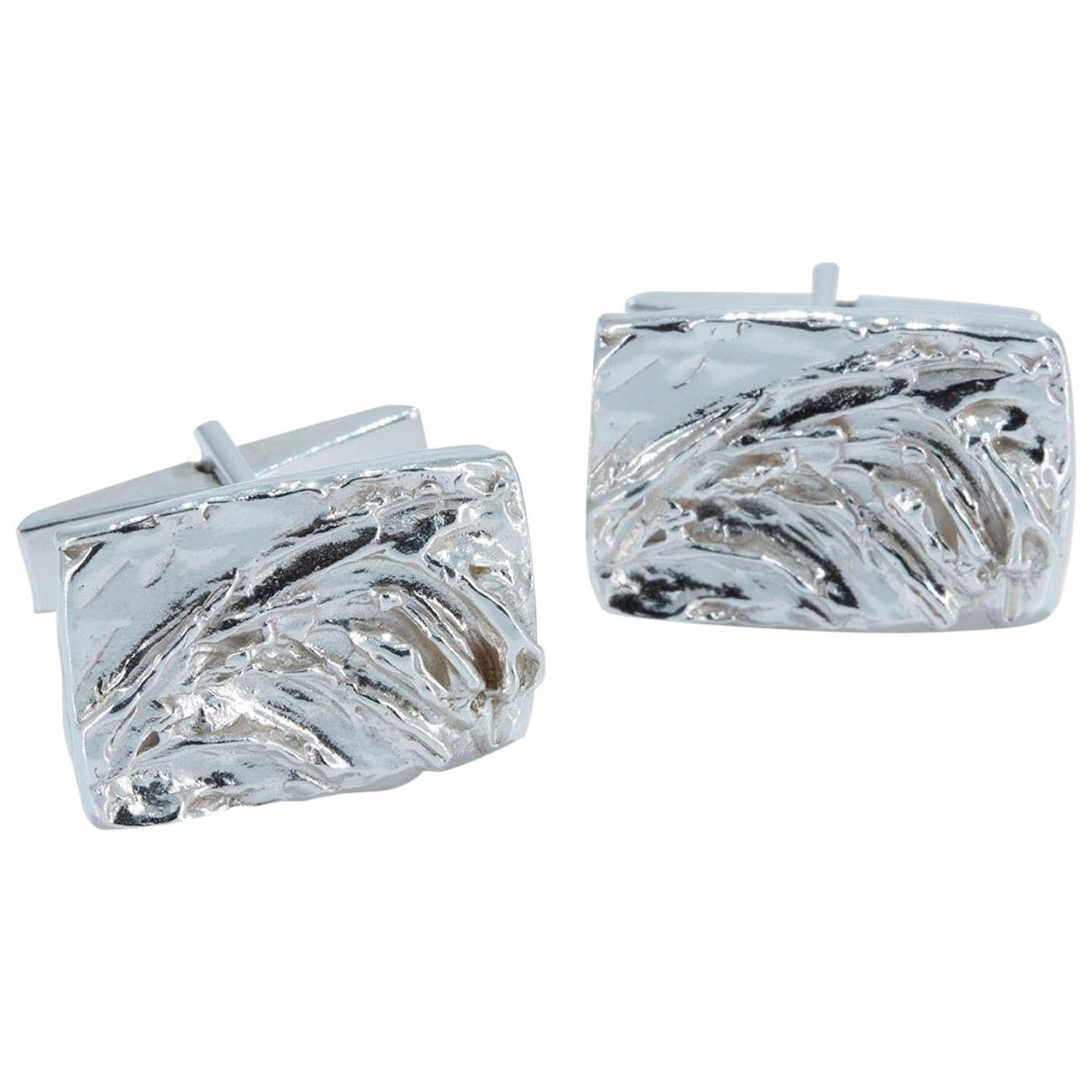 Contemporary Cufflinks in Sterling Silver For Sale