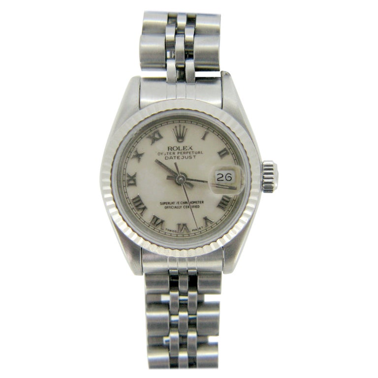 Rolex Oyster Perpetual Datejust 69000A White Gold Stainless Steel Ladies  Watch