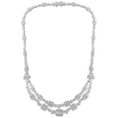 18 Carats VS E Quality Diamond 18 Karat White Gold Necklace Bridal Brand New