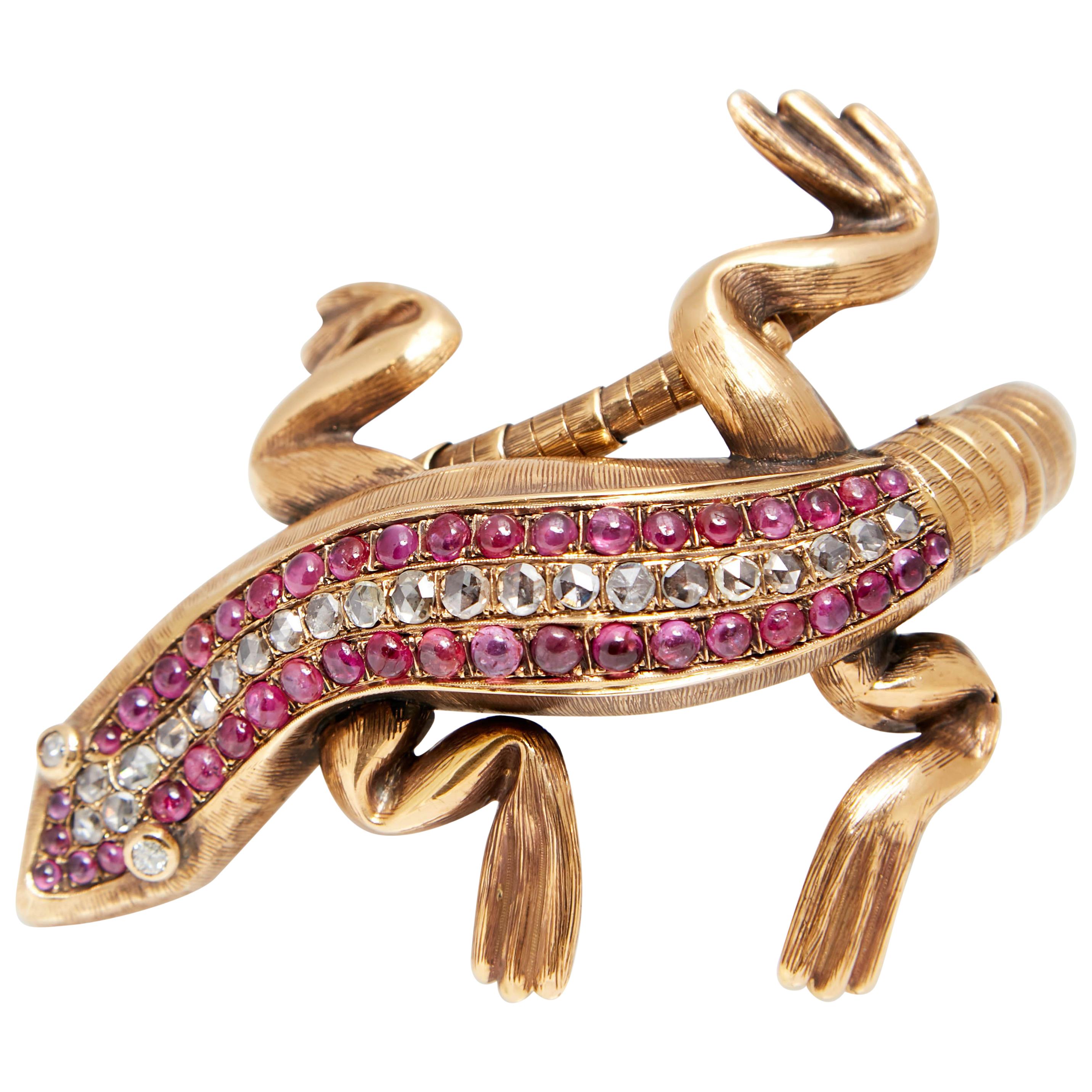 Codognato Salamander Ruby Diamond Bracelet