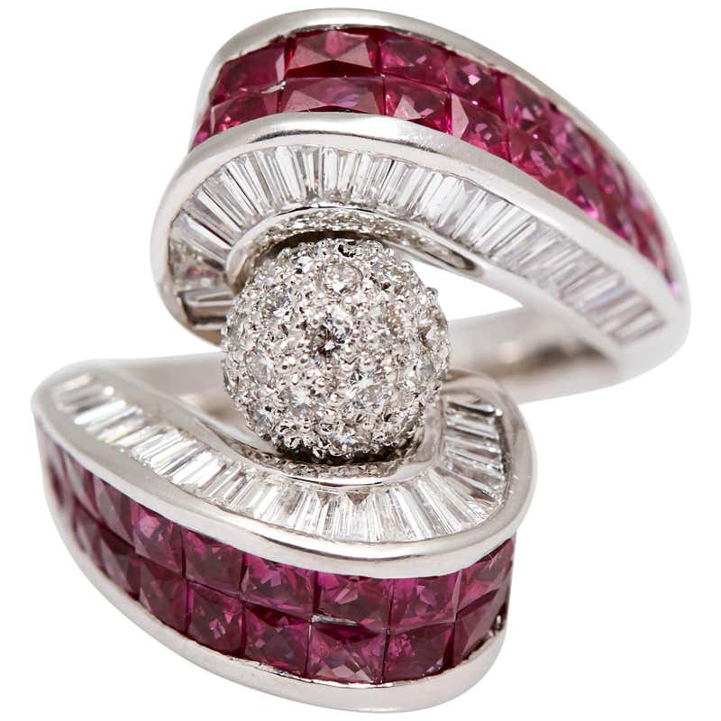 Invisible Set Sapphire Diamond Ring For Sale at 1stDibs | invisible ...