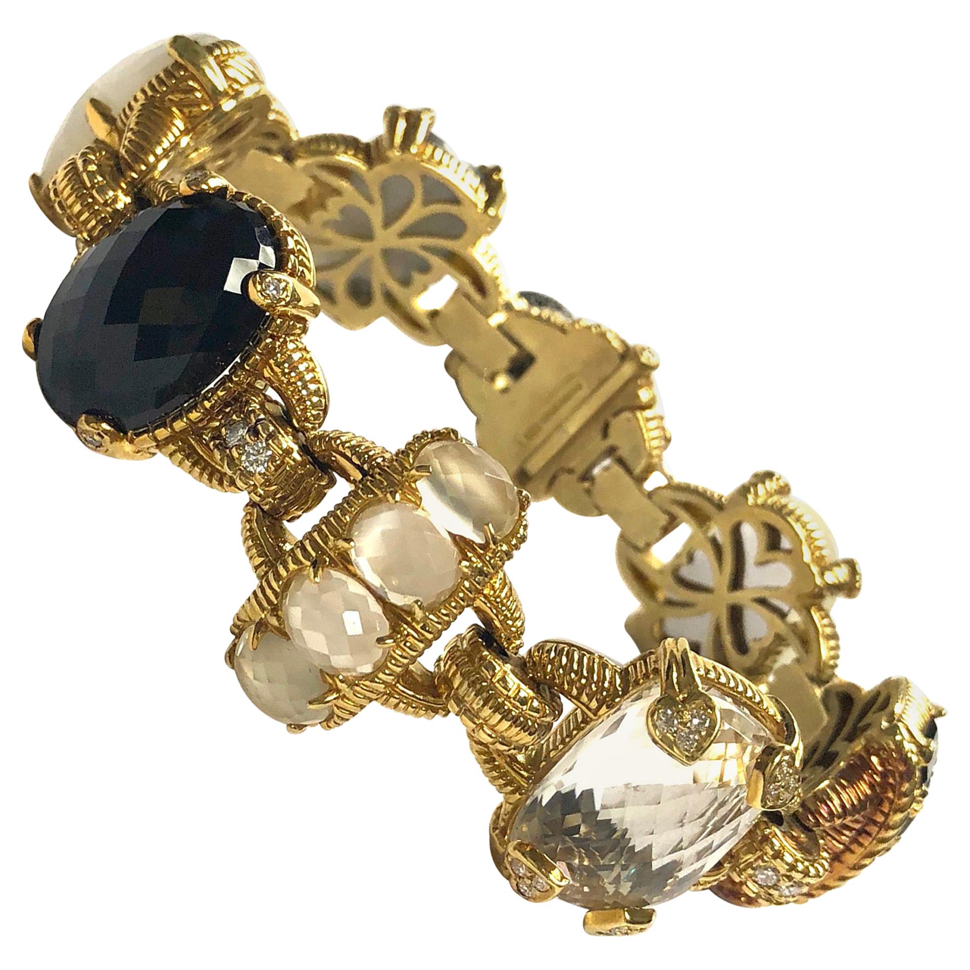 Judith Ripka Ambrosia Gemstone Diamond Gold Bracelet