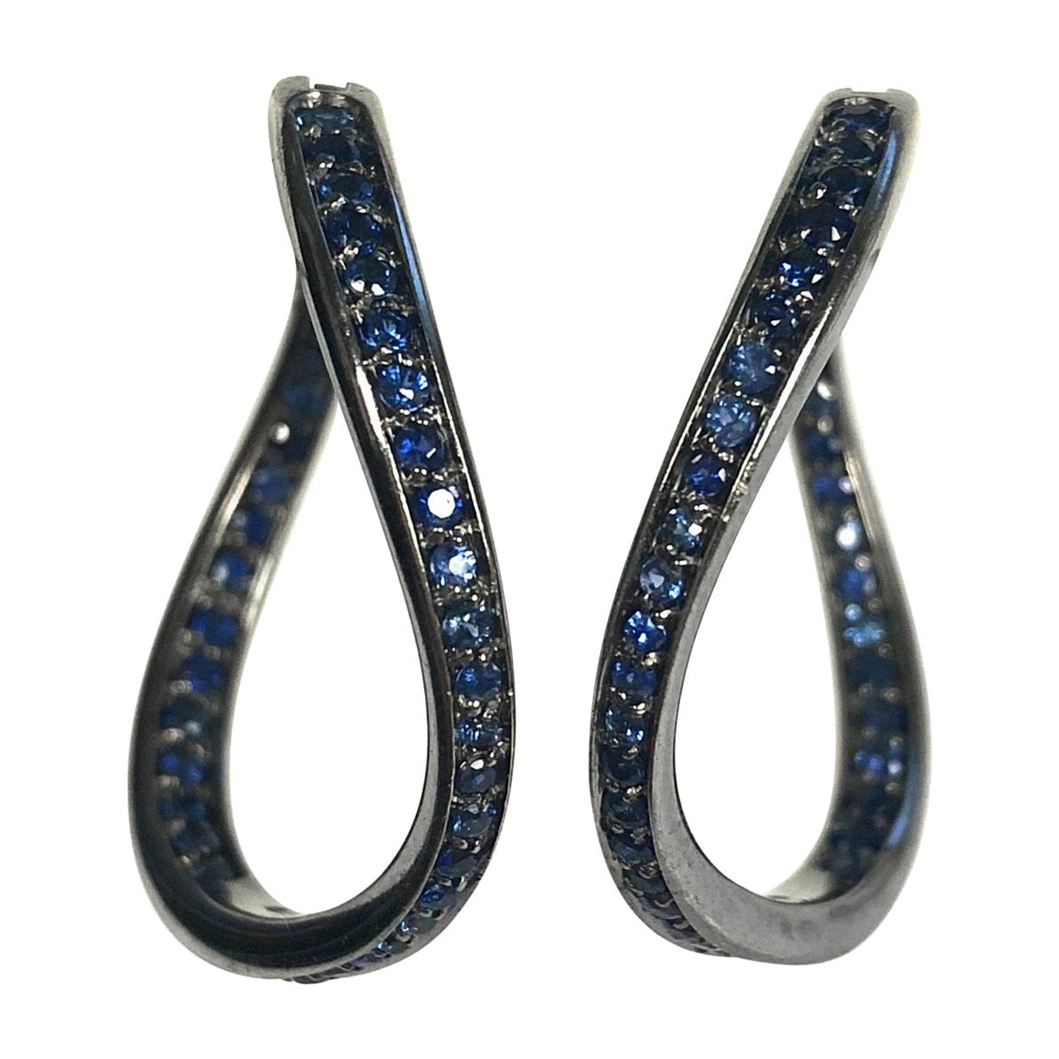 Antonini Volcano Sapphire Hoop Earrings