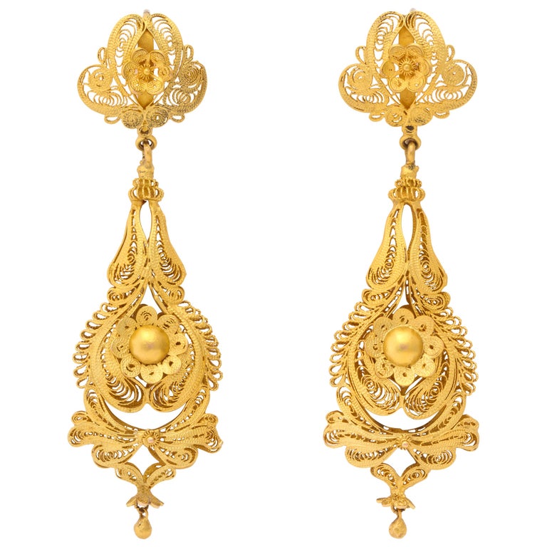 Antique Gold Filigree Earrings at 1stDibs antique gold