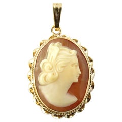 14 Karat Yellow Gold Cameo Pendant