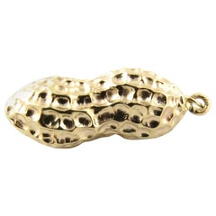 14 Karat Yellow Gold and Diamond Peanut Pendant