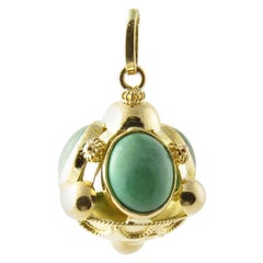 Vintage 18 Karat Yellow Gold and Turquoise Pendant or Watch Fob