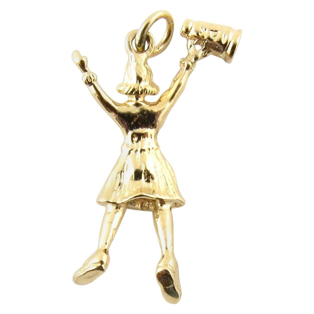 14 Karat Yellow Gold Cheerleader Charm at 1stDibs