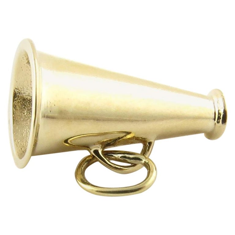 14 Karat Yellow Gold Megaphone Charm at 1stDibs