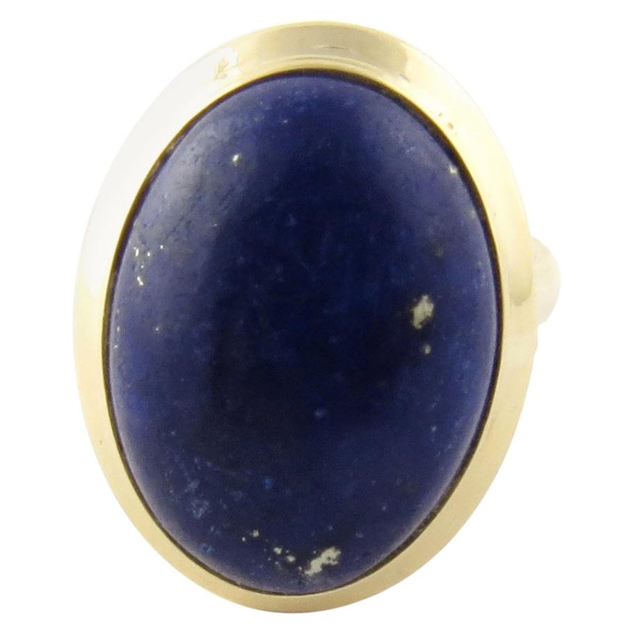 14 Karat Yellow Gold and Genuine Blue Lapis Ring