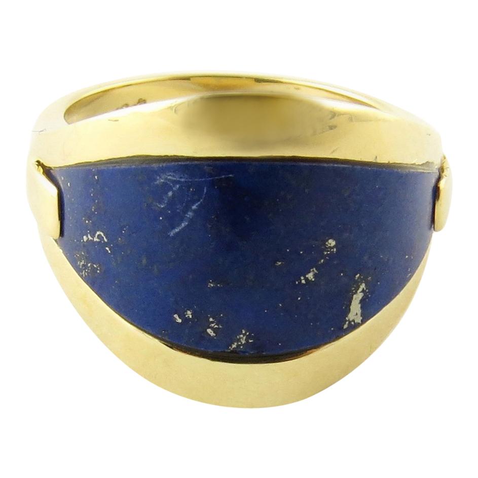 18 Karat Yellow Gold and Genuine Blue Lapis Ring