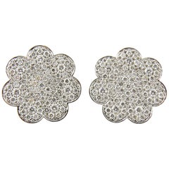 14 Karat White Gold and Diamond Earrings