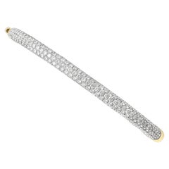 Bracelet jonc vintage en or jaune et diamants de 2,85 carats