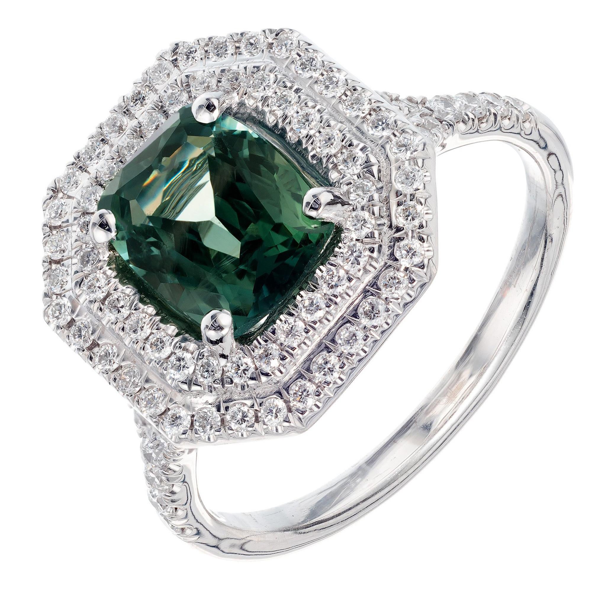Verlobungsring mit GIA-zertifiziertem 1,90 Karat Saphir und Diamant aus Gold von Peter Suchy