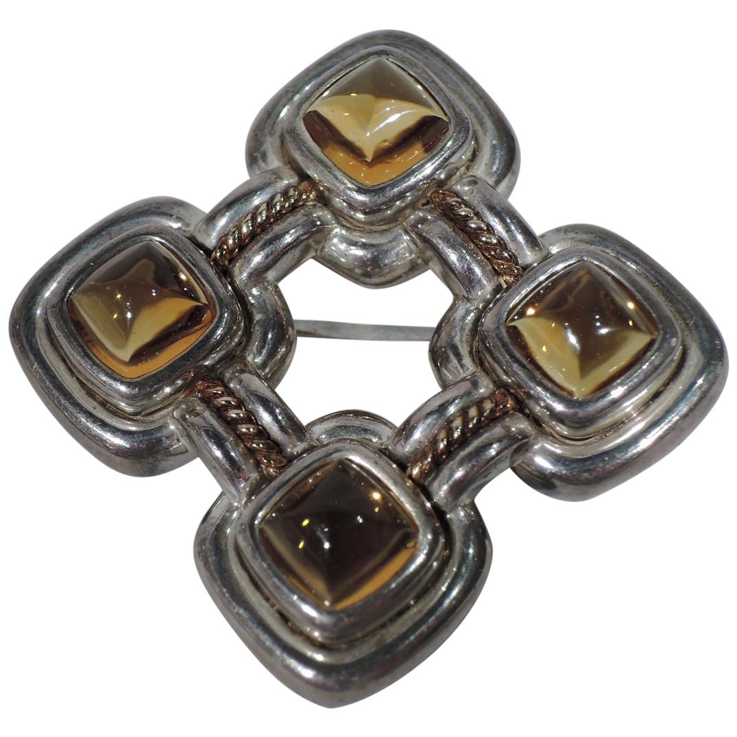 Contemporary American Nautical Knotwork Citrine Brooch by Tiffany & Co.