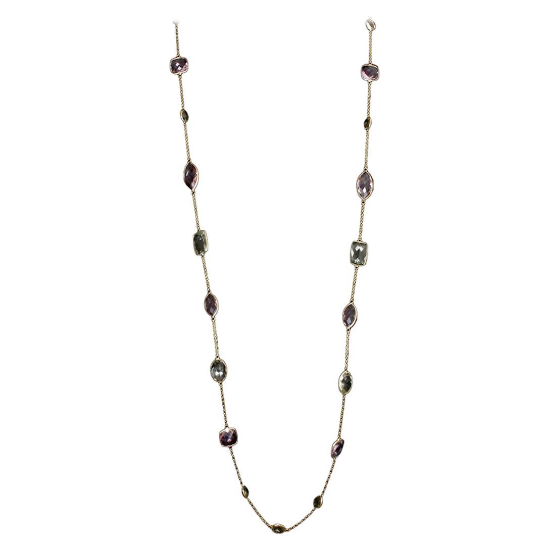 18 Karat Yellow Gold Amethyst Necklace