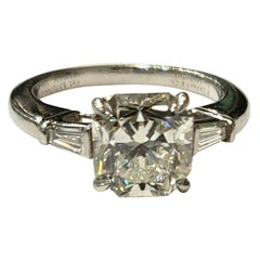 Tiffany & Co. Lucida Diamond Ring, Set in Platinum with Tapered Baguettes